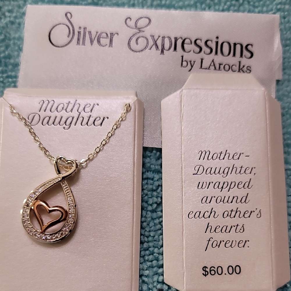 Kohl's Silver and Gold Heart Necklace